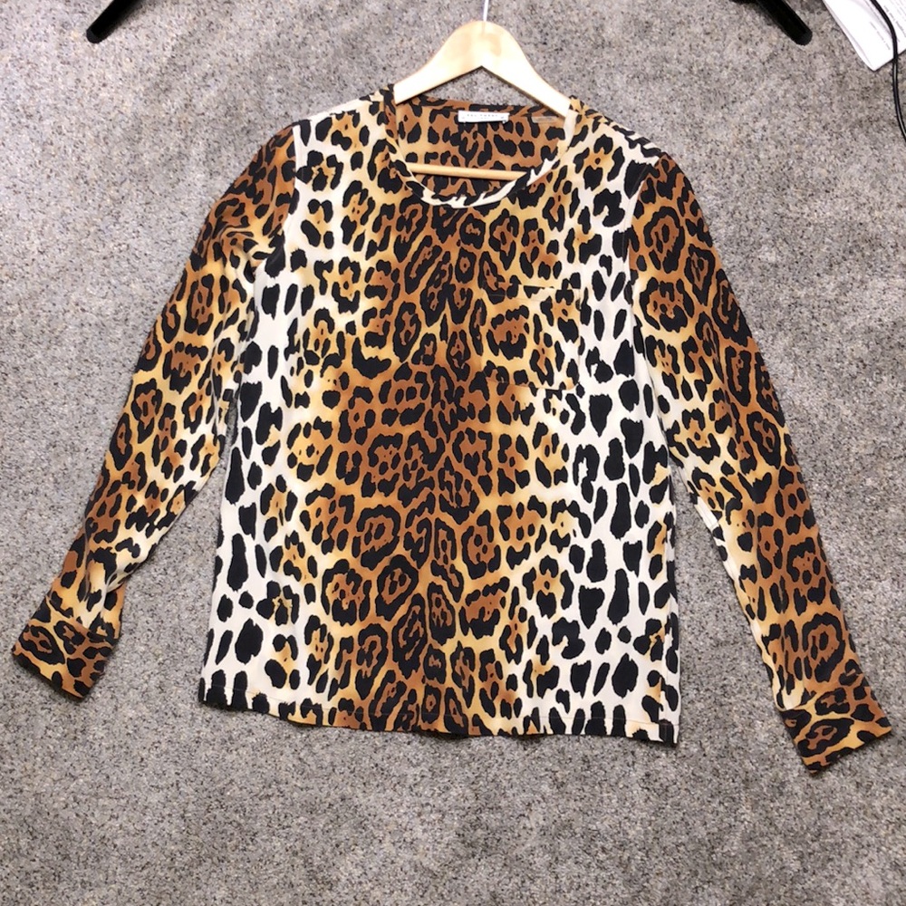 Equipment leopard print silk top, XS